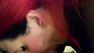 shemale, suck daddy's cock deep? pov homemade redhead trans throat fucked till cum in mouth swallow