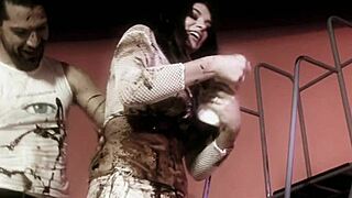 Rough messy chocolate covered tits blowjob leads to cum in mouth fucking