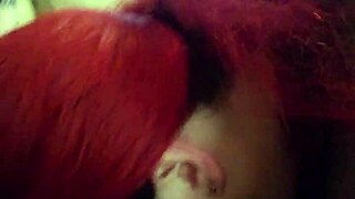 shemale, suck daddy's cock deep? pov homemade redhead trans throat fucked till cum in mouth swallow