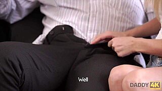 horny young blondie begs daddy for his experienced cock