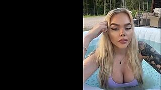 my gringa big tits in lingerie by the pool got me hooked