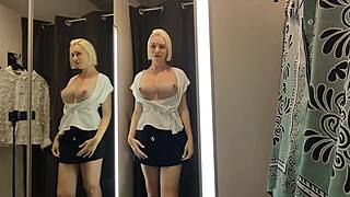 wanna watch my see-through sexy clothes haul flashing tits and ass in the fitting room?