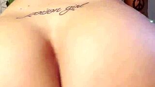 watch caroleta roots drool all over dildo before slamming it deep in her squirting latina asshole close-up