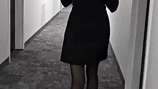 hey this young brunette babe in a tight dress reads poetry, moanin' with her sexy small waist and long legs 😘