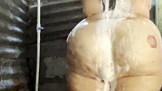 Watch Me Rip Clothes and Grope Big Tits Ass in Public Shower!