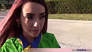 that cute petite teen selling cookies ends up flashing her tiny tits and tight pussy for sales