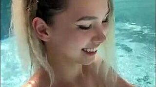 pool beauty, hop right on this throbbing dick now