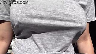 big boobs bounce wildly as horny stepmom artemisia loves outdoor play!