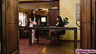 personal assistant gal ritchie sneaks up on boss puck in lingerie, licks her pussy and rims for that laptop distraction 💋👅