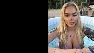my gringa big tits in lingerie by the pool got me hooked