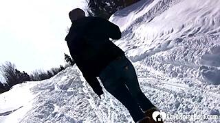 hey stepmom flashing tits then peeing in snow ❄️🔥