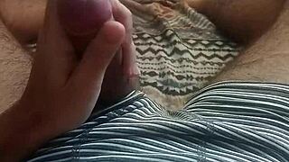 follow my jerk off instructions skinny brazilian babe moans as i cum hard in bedroom 🥵💦