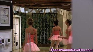 teen ballerinas lick pussy in wild lesbian party?