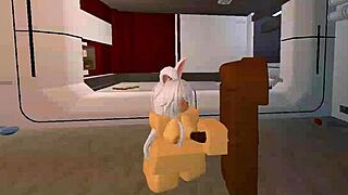 shy bunny slut pounded by monster big black cock in roblox condo