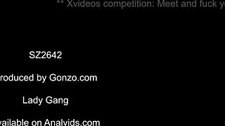 holy shit this horny slut takes triple penetration double anal and double vaginal in nasty fetish orgy