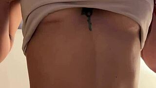 colombian teen strips nude teasing in your room ripping clothes slow