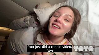 my stepsister begs for my rough monster cock pounding and creampie in her tight pussy