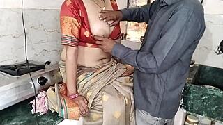 Village bhabhi's tight pussy fucked first time in kitchen by devar creampie