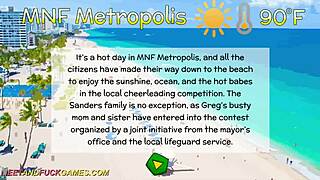 innocent busty cheer squad family beach day hides dirty secrets