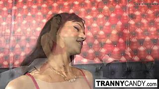 Trans babe's tight ass pounded hard until massive cumshot