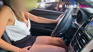 wanna see this naughty wife flash tits and flash panties for gas station guy?