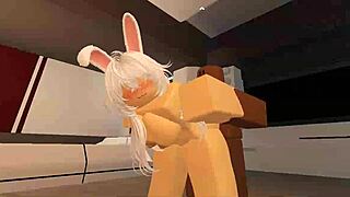 shy bunny slut pounded by monster big black cock in roblox condo