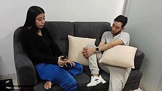 young horny latina sucks my dick then shoves her pussy in my mouth for licking and hard fucking