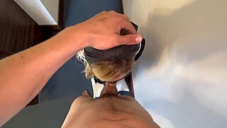 he drags the beautiful fuck doll to the garage for deepthroat punishment and facial cumshot