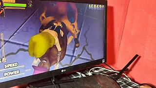 i catch her playing porn game she begs for rough ass fuck