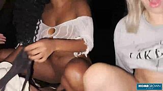 scarlet taylor and busty ebony juliana share cocks riding in wild 4some interview 🔥🍆