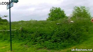 Think a chubby british milf dares to flash her huge ass outdoors