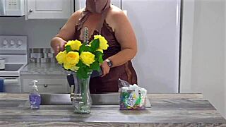 check out this big booty bbw granny lifting her minidress for a close-up wet pussy view