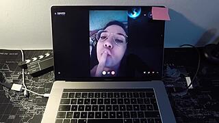 Leyva Hot's fat shaved latina ass shakes on webcam as fan creampies her bbw milf pussy