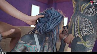 heavy tattoo goth anuskatzz takes dap anal gape prolapse and swallow