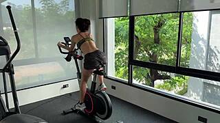 gym workout done... next one's naked with my tight athletic body, curly hair and braces 😏💪🏋️‍♀️🔥