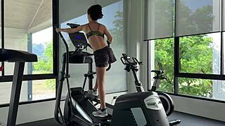 gym workout done... next one's naked with my tight athletic body, curly hair and braces 😏💪🏋️‍♀️🔥