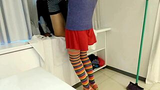 so this curvy latina cleaning girl with that huge ass meets a pervert who just wants to pound her with his big cock while she's on the job