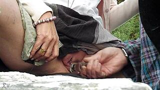 wife uses dildo publicly on bridge