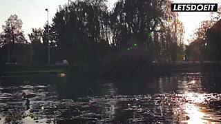 Marina Visconti Fucks Coworker on Christmas. Big Tits Cumshot!