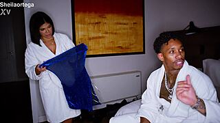 Sheila Ortega Deepthroats Snake's Huge Cock in Lingerie