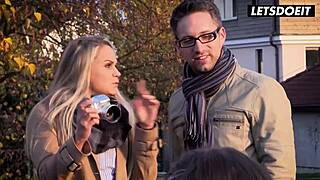 Marina Visconti Fucks Coworker on Christmas. Big Tits Cumshot!