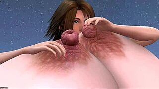 big asian nipples teased pinched twisted in closeup cartoon play