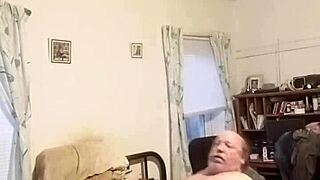 62 year old buzzes vibrator deep in tight ass