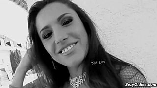 Linda Murray fishnet anal pounded by Nick Lang's huge dick outdoors 😈🍑