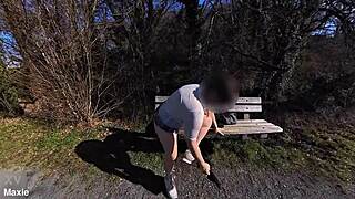 wanna see my fat milf pussy flashed wide open on that public bench?