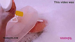 Super cute teen bathes sexy then swallows daddy's cum on sofa