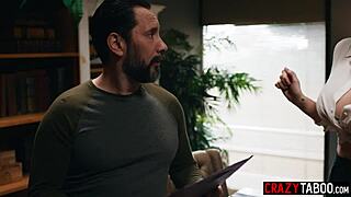 damn little puck fucks principal while huge tits milf takes rough pounding