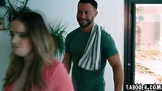 seth barges in watching petite girl deepthroat old cock intimately