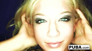 Hot blonde pornstar slides giant black toy deep in her ass