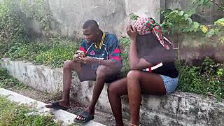 hey that sideways outside fuck with beautiful amateur on monster big black cock feels amazing